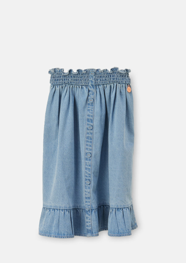 Paige Shirred Waist Denim Skirt