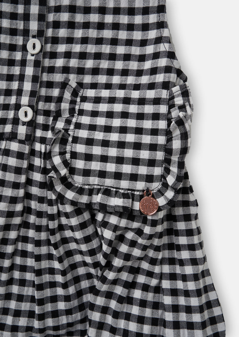 Payton Gingham Tiered Black/White Dress