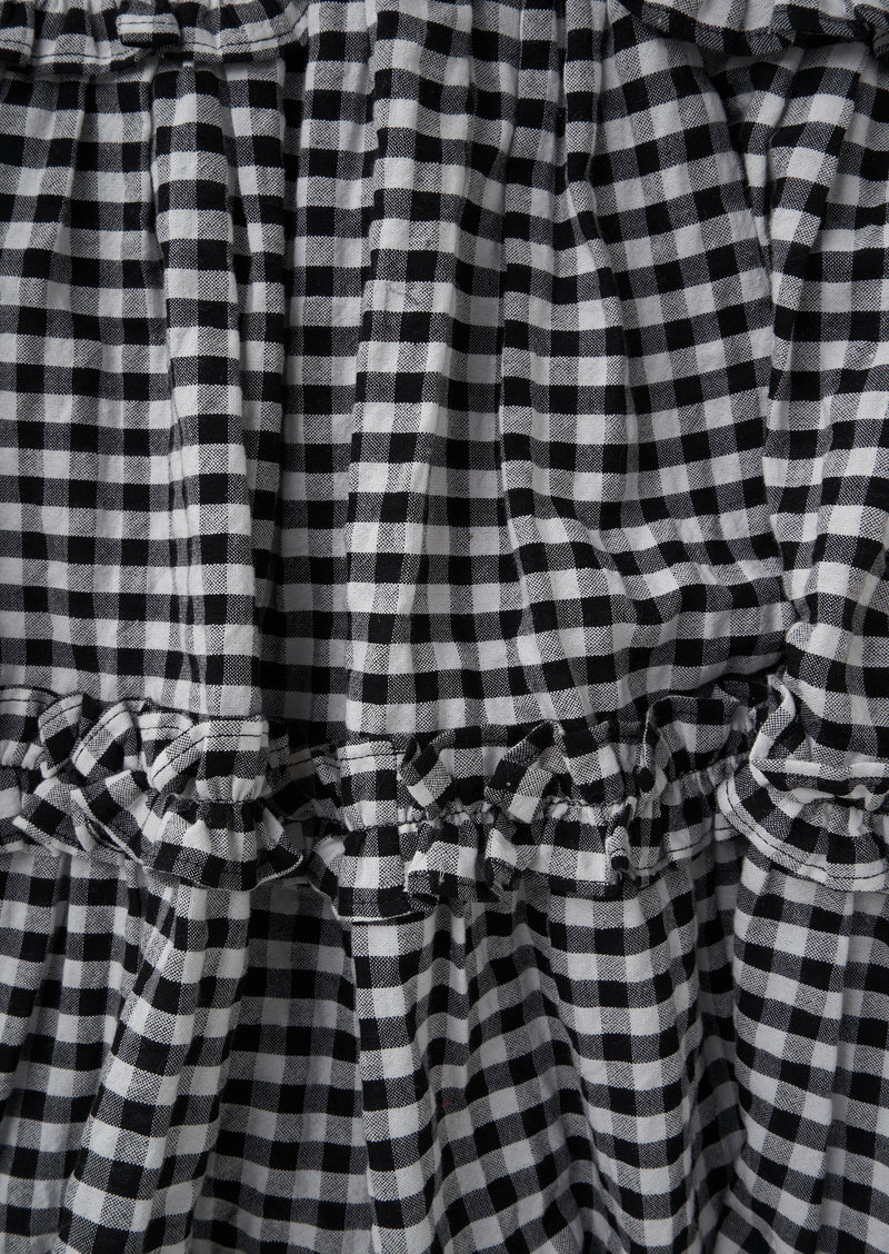 Payton Gingham Tiered Black/White Dress