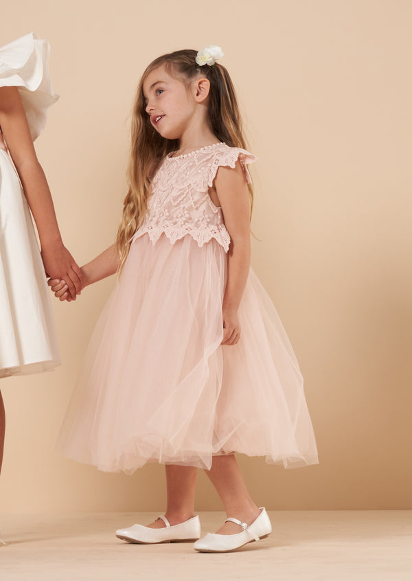 Lucy Lace Bodice Dress - Blush