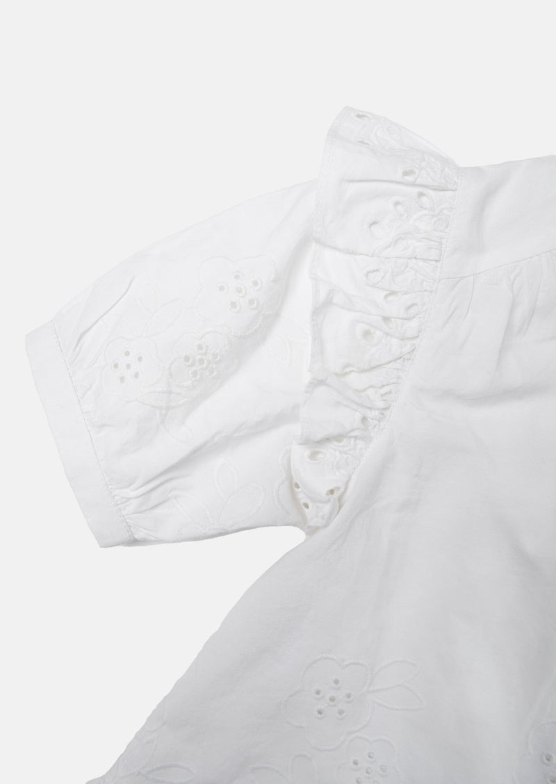 Eden White Broderie Woven Top