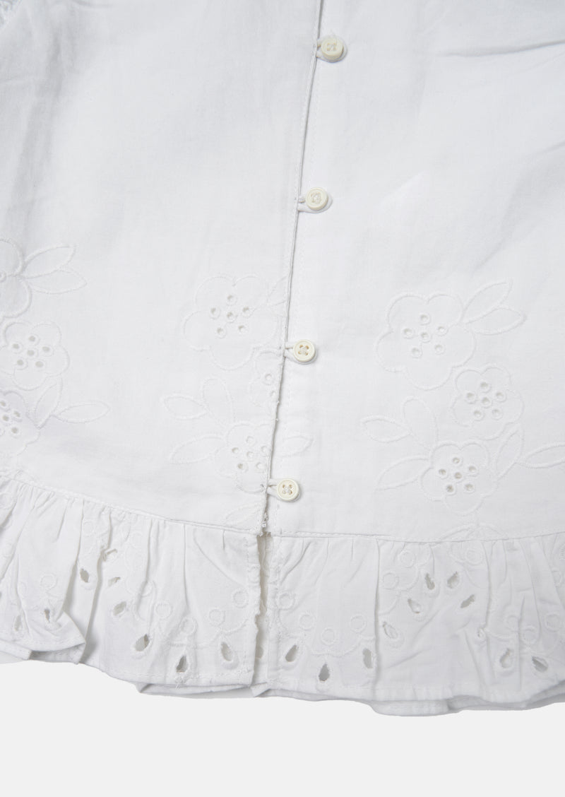 Eden White Broderie Woven Top