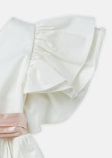 Sylvie Ruffle Dress with Soft Pink Sash