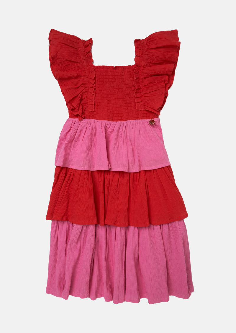 Cicely Colour Block Tiered Dress