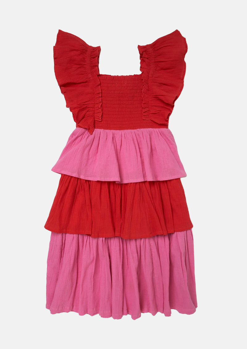 Cicely Colour Block Tiered Dress