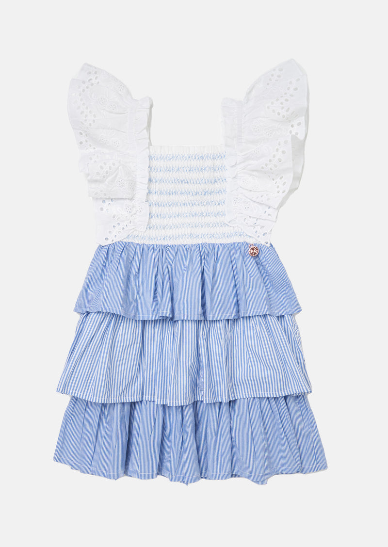 Cicely Tiered Ticking Stripe Dress