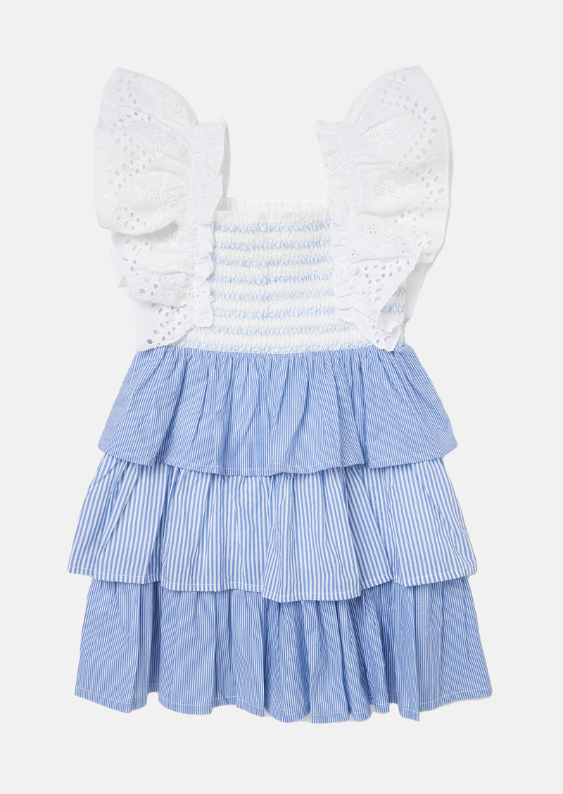 Cicely Tiered Ticking Stripe Dress