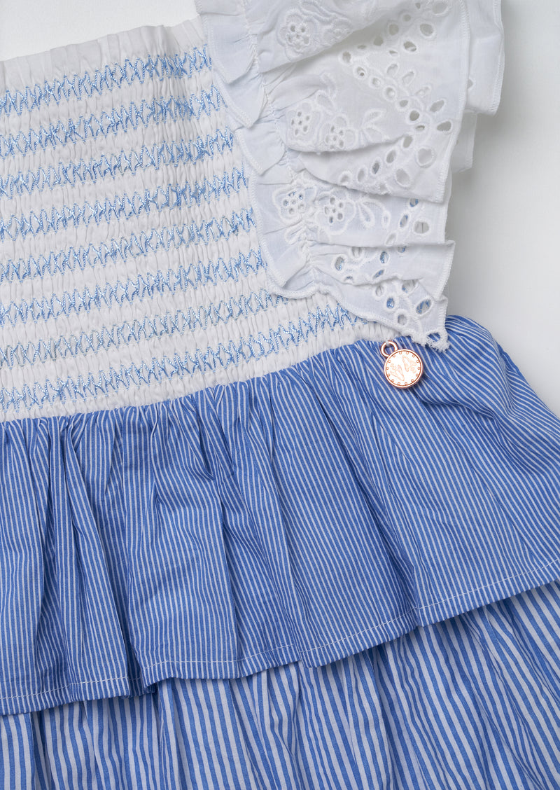 Cicely Tiered Ticking Stripe Dress