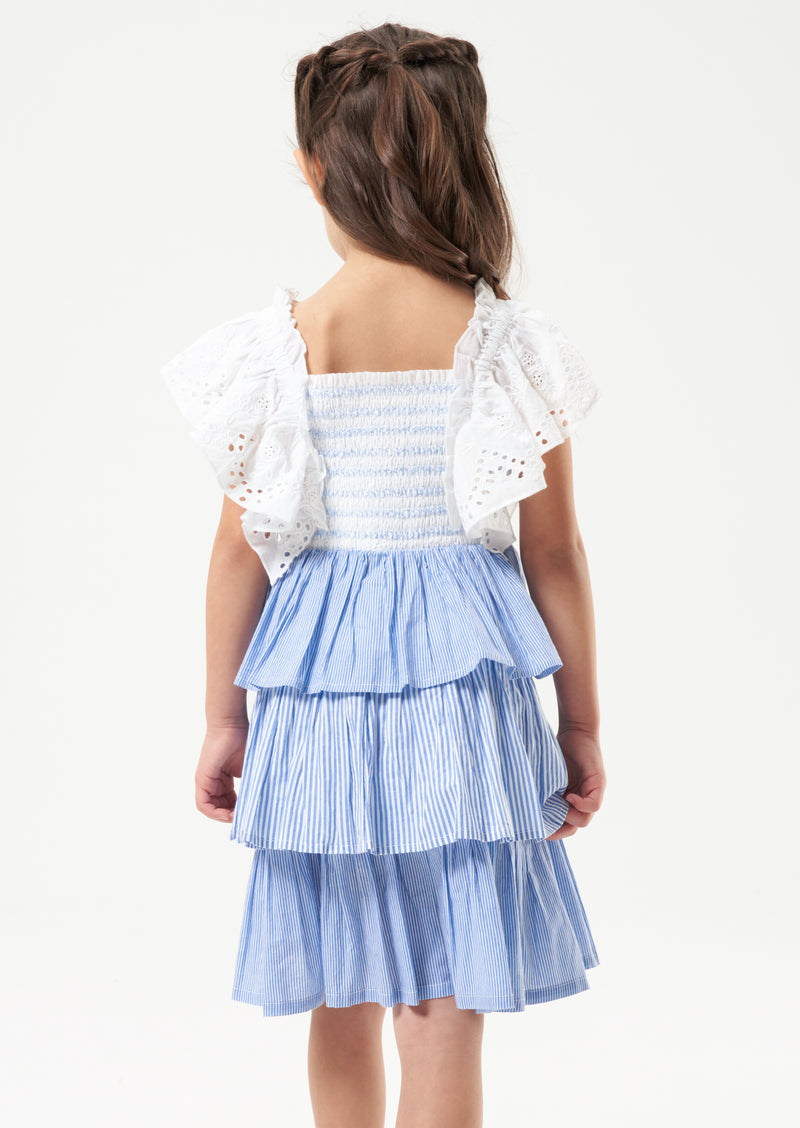 Cicely Tiered Ticking Stripe Dress