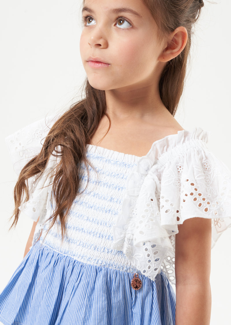 Cicely Tiered Ticking Stripe Dress
