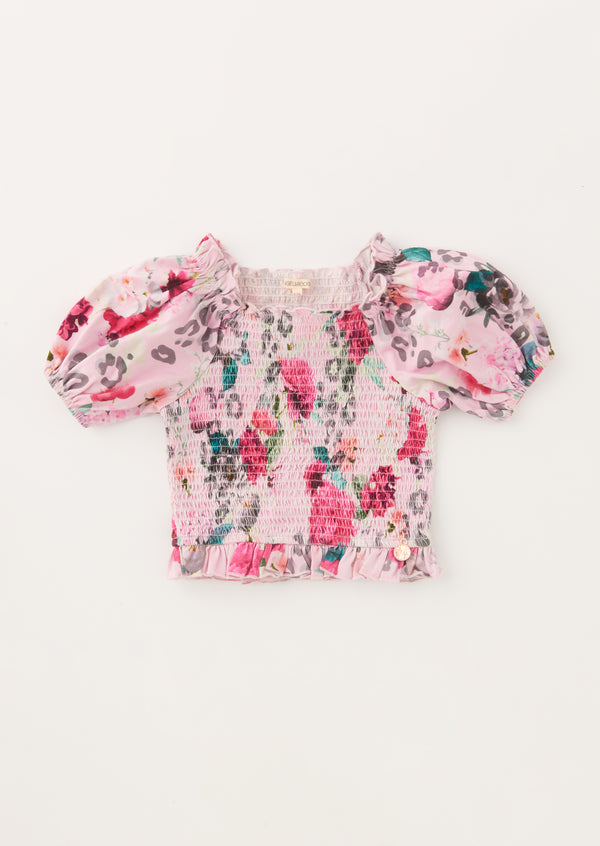 Erica Floral Shirred Top