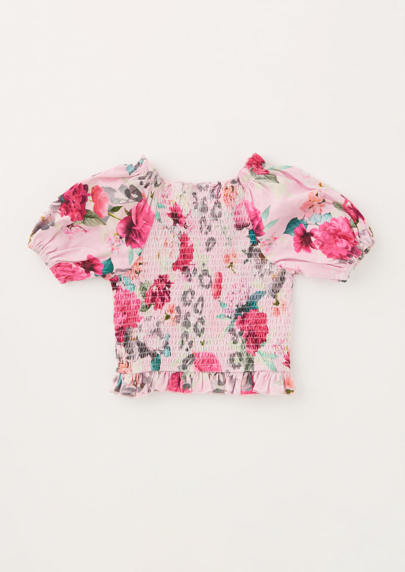 Erica Floral Shirred Top