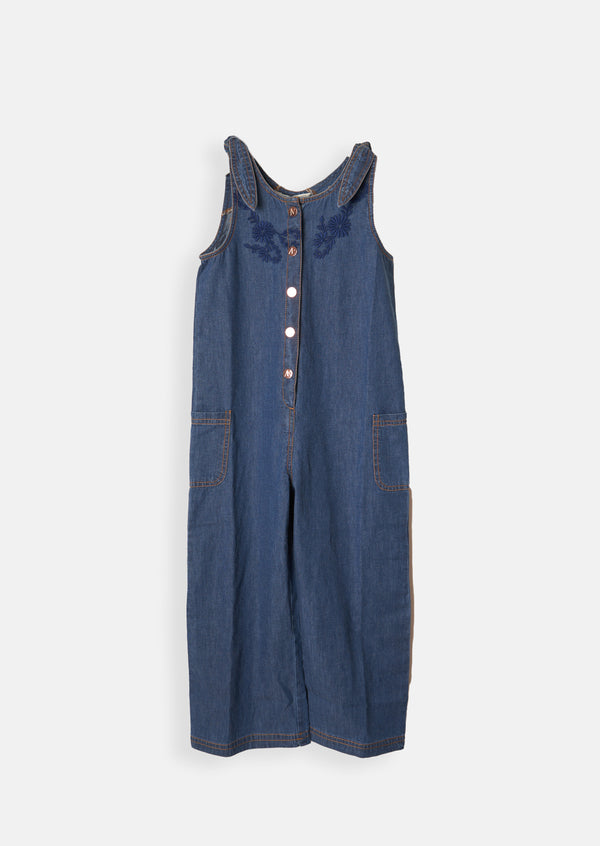 Joanie Embroidered Denim Jumpsuit