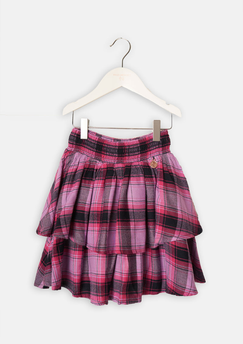 Autumn Check Tiered Skirt