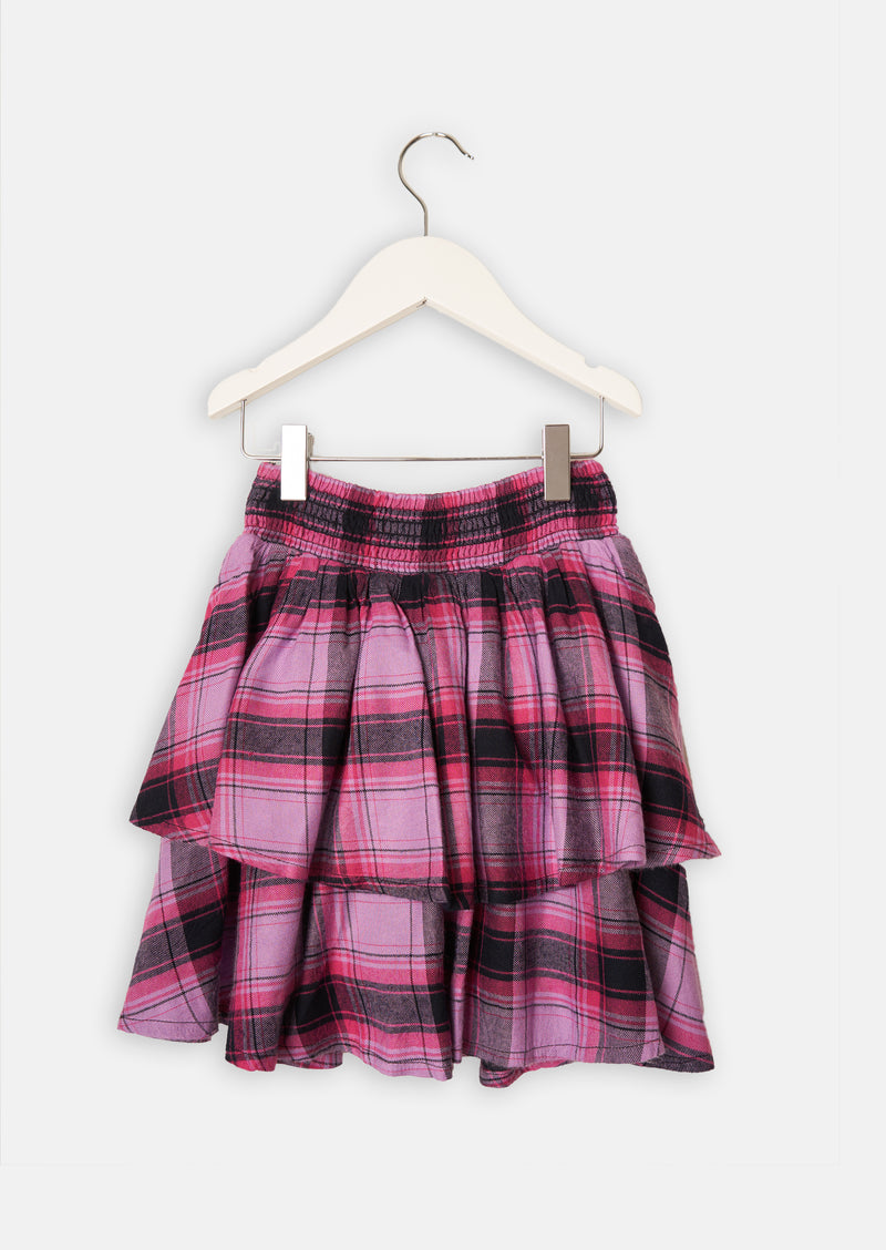 Autumn Check Tiered Skirt
