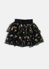 Una Embroidered Tiered Skirt
