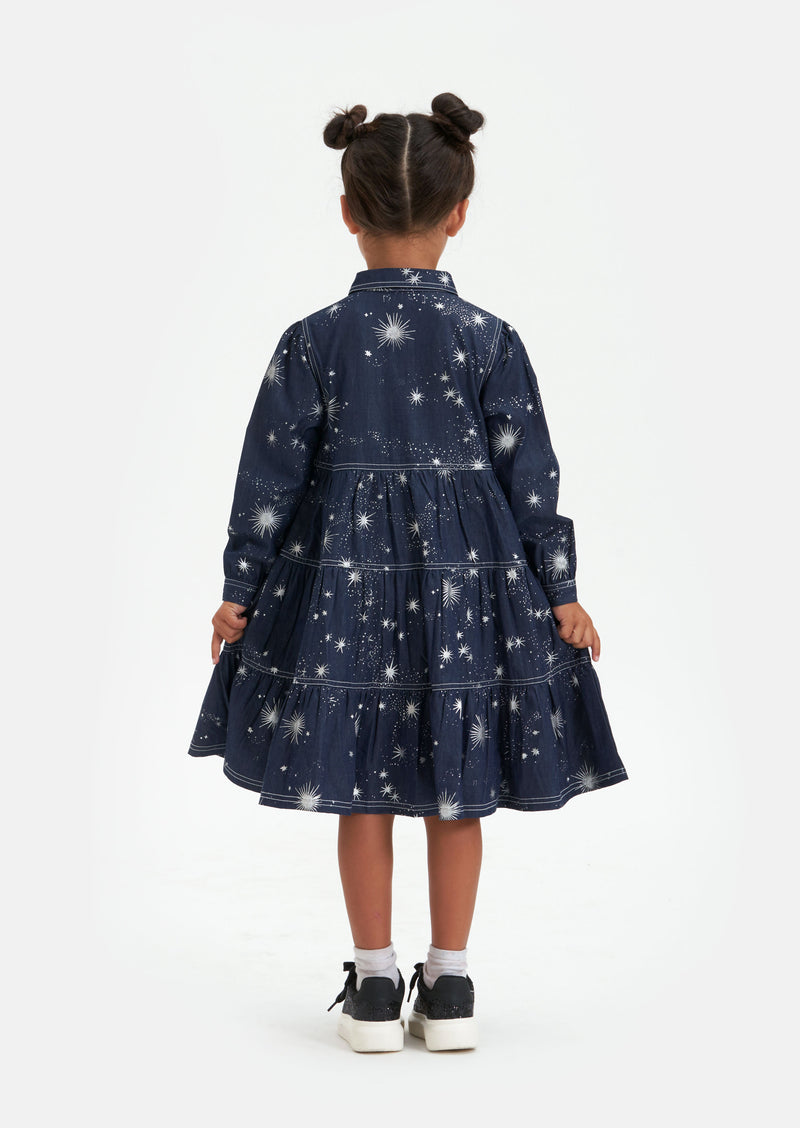 Aria Foil Denim Dress