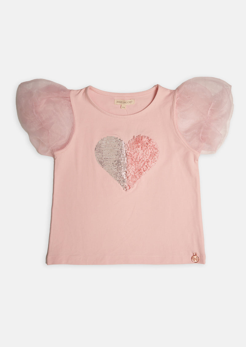 Nia Sequin and Chiffon Heart T