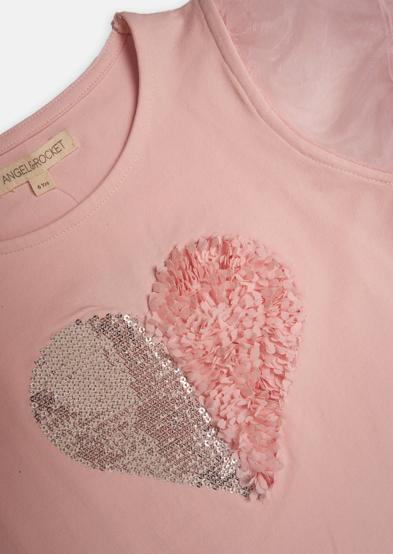 Nia Sequin and Chiffon Heart T