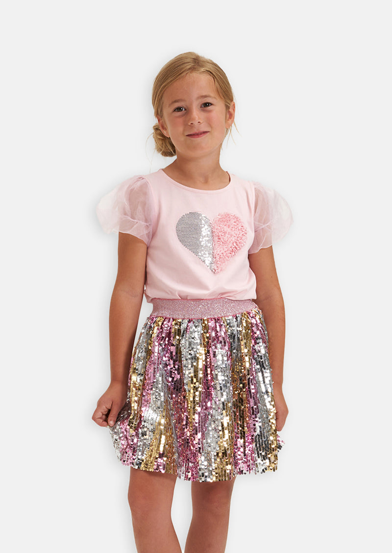 Nia Sequin and Chiffon Heart T