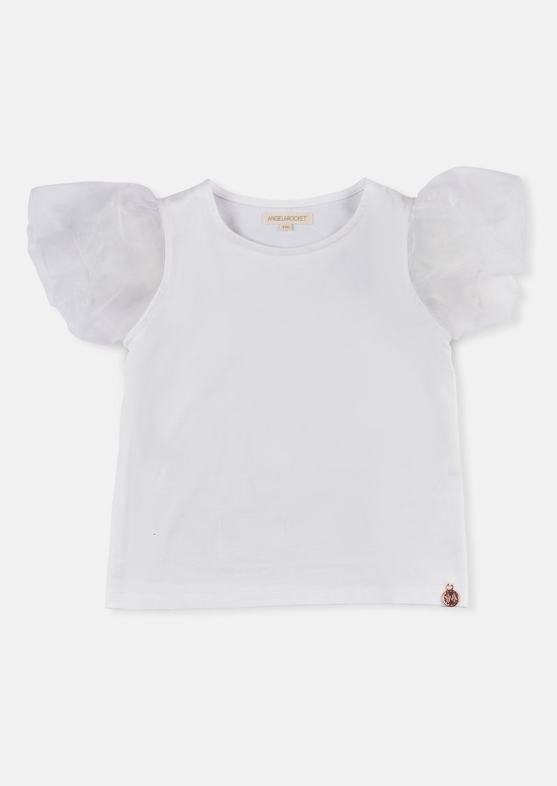 Delilah Mesh Puffball Sleeve Tee