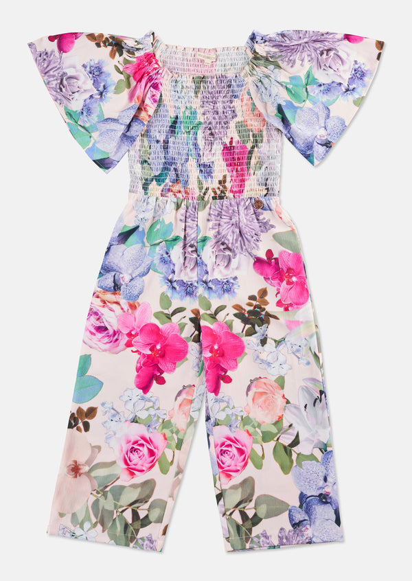 Gracie Shirred Print Jumpsuit