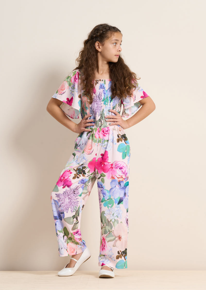 Gracie Shirred Print Jumpsuit