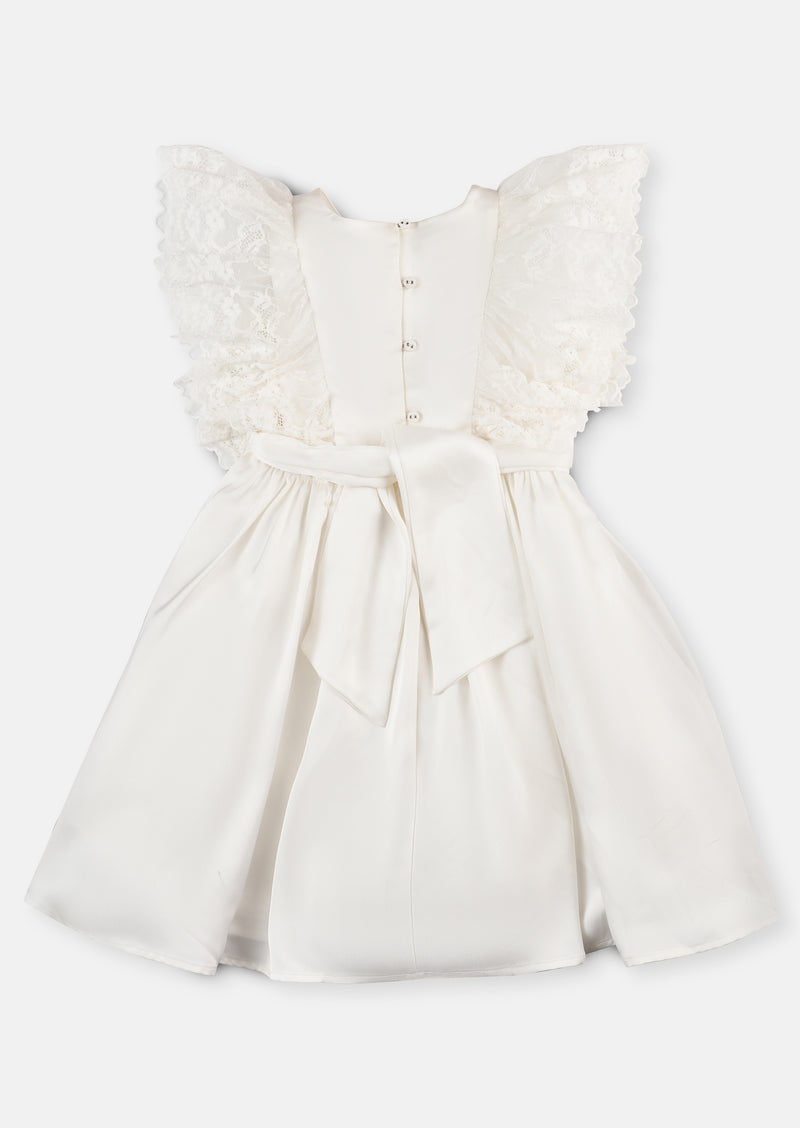 Alice Lace Sleeve Satin Bridesmaid Dress