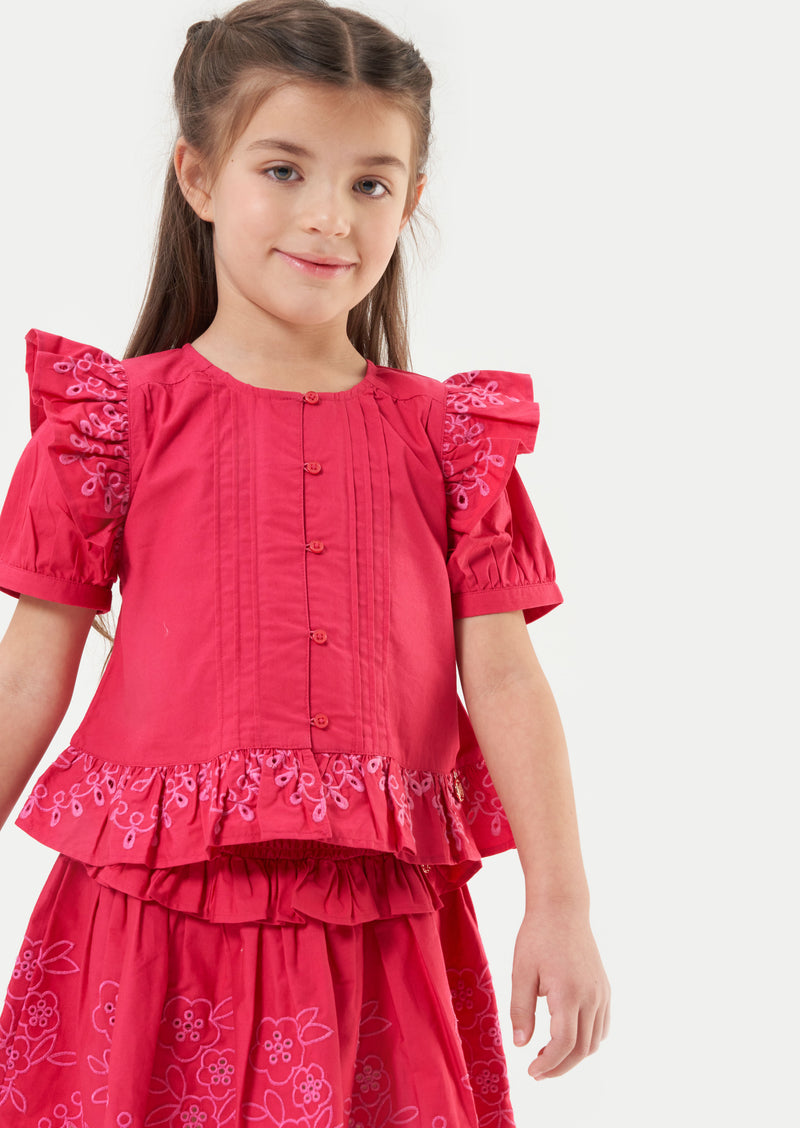Eden Broderie Button Through Top
