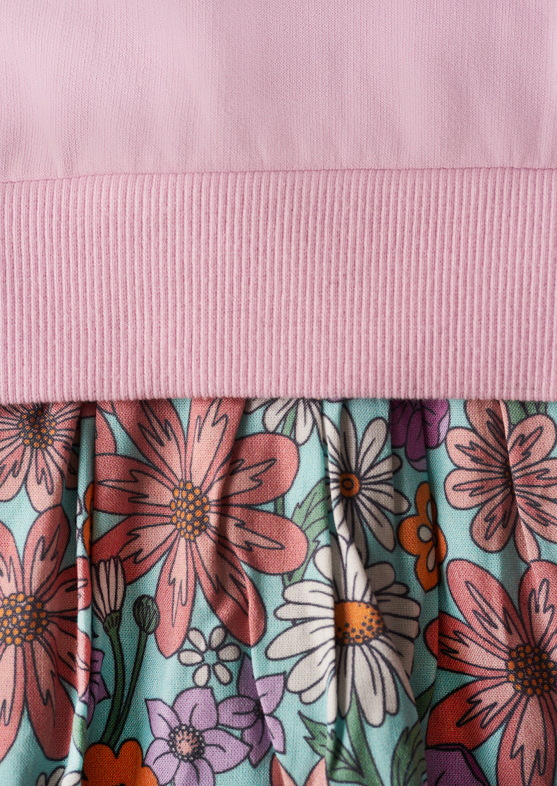 Tara Frill Sweat Woven Skirt Dress