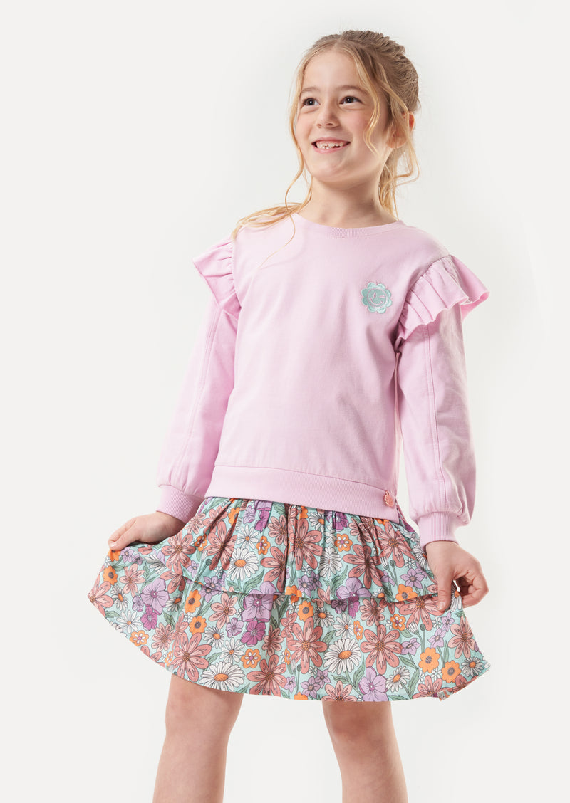 Tara Frill Sweat Woven Skirt Dress