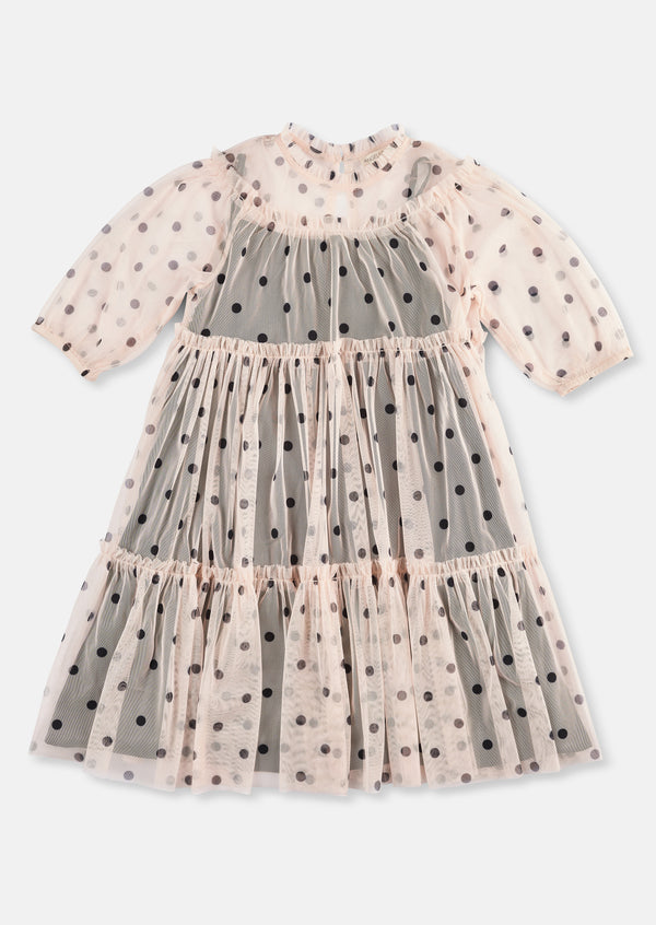 Pixie Black Spot Mesh Dress