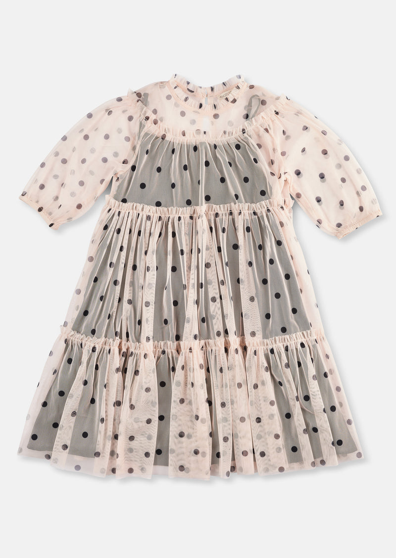 Pixie Black Spot Mesh Dress