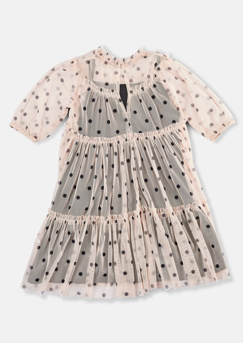 Pixie Black Spot Mesh Dress