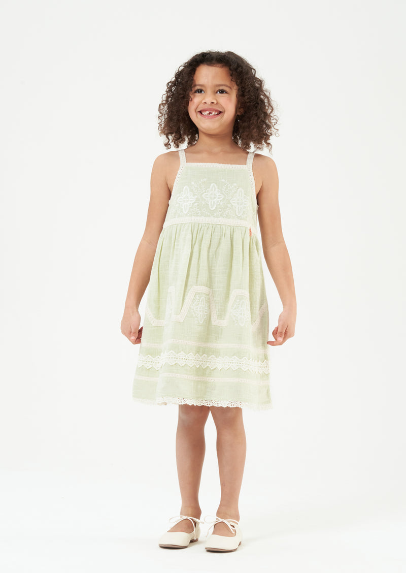Orla Green Embroidered Dress