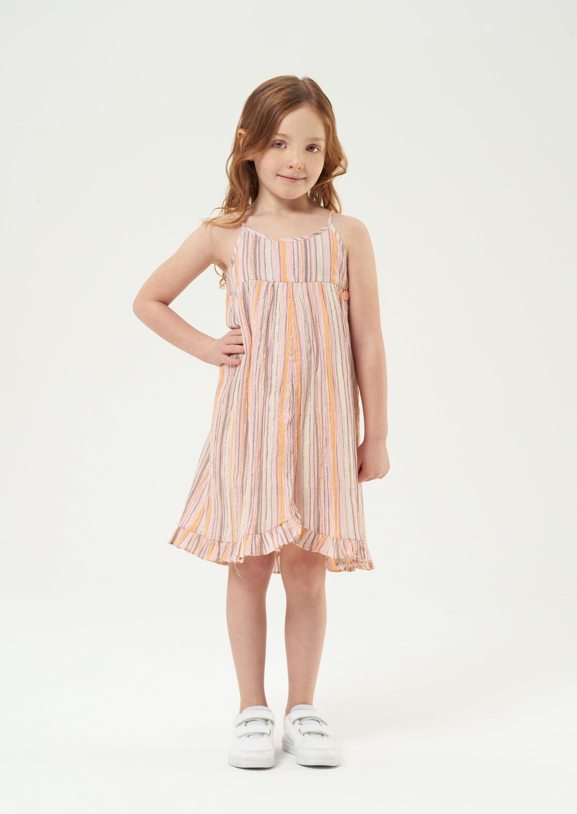 Saskia Strappy Lurex Rainbow Dress
