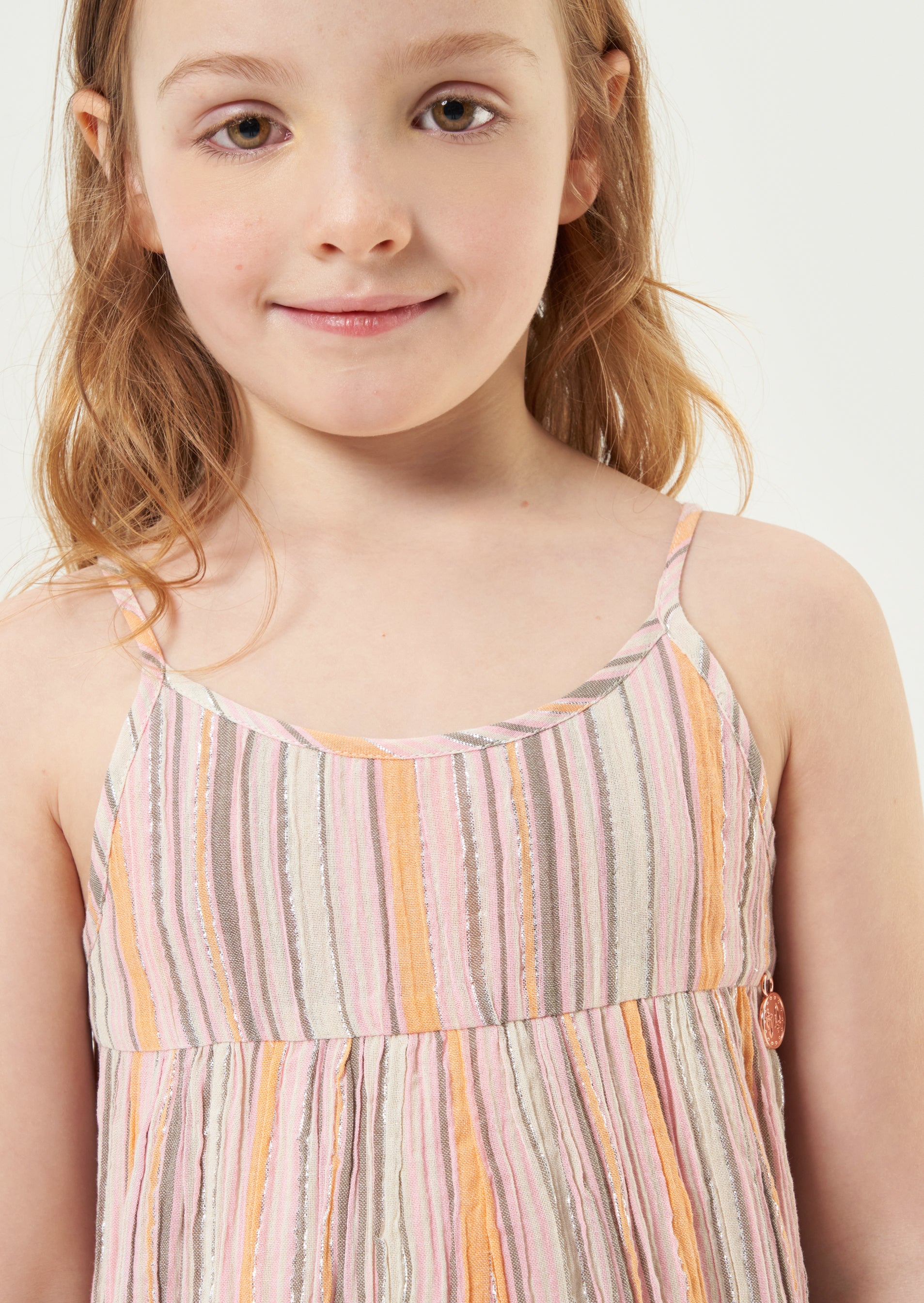 Saskia Strappy Lurex Rainbow Dress