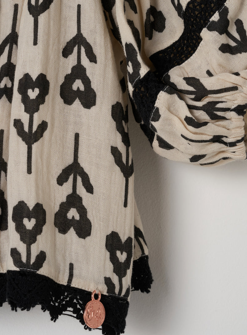 Kiki Black And Cream Top