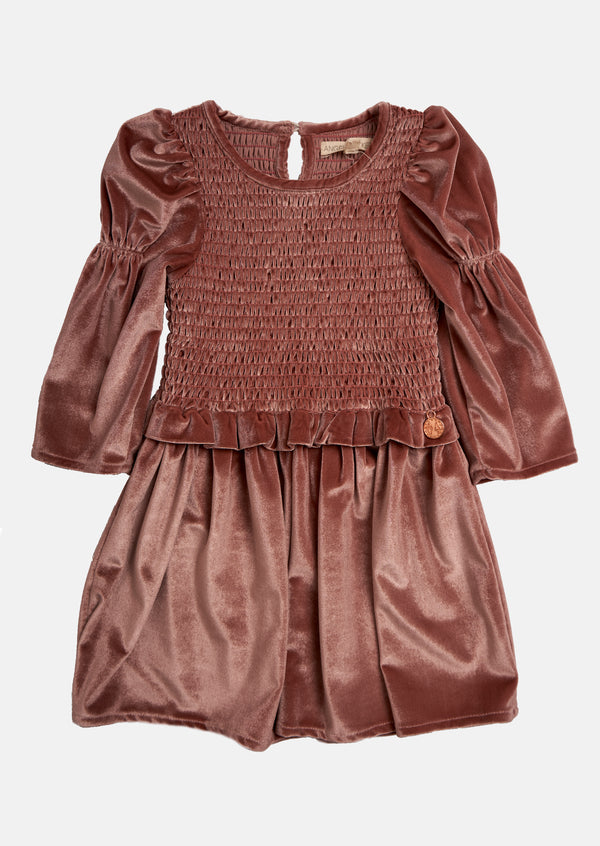 Lulu Velvet Shirred Dress