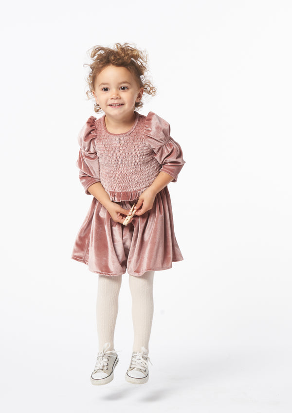 Lulu Velvet Shirred Dress