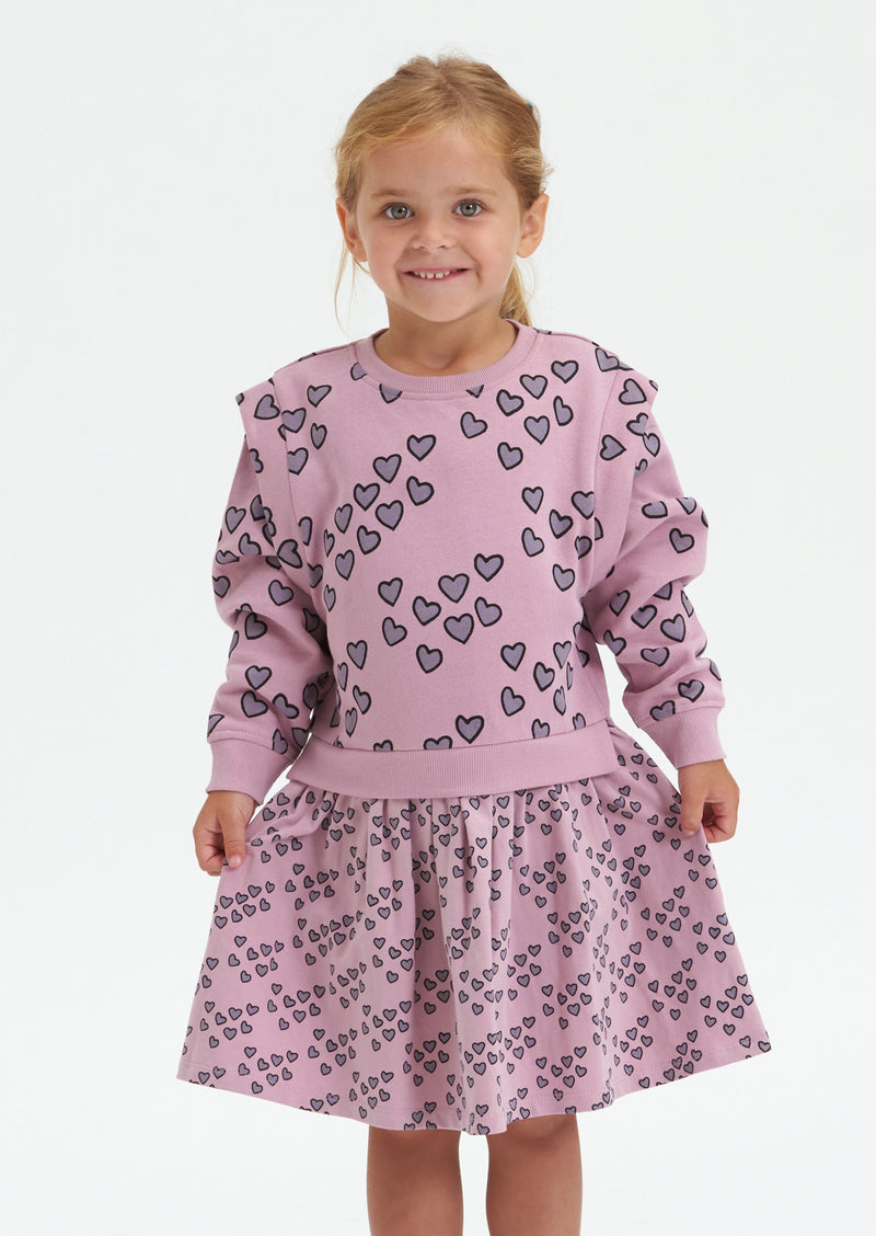 Rae Lilac Heart Print Dress