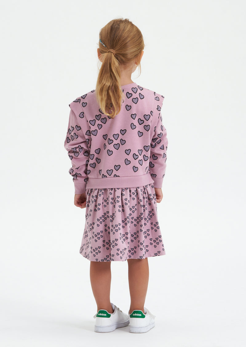 Rae Lilac Heart Print Dress