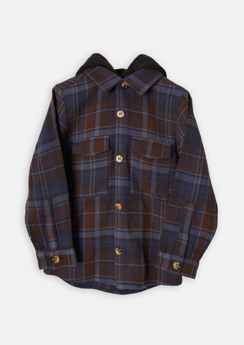 Hayden Hooded Check Overshirt