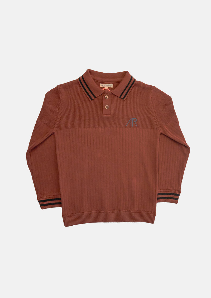 Finn Knit Rib Long Sleeve Polo