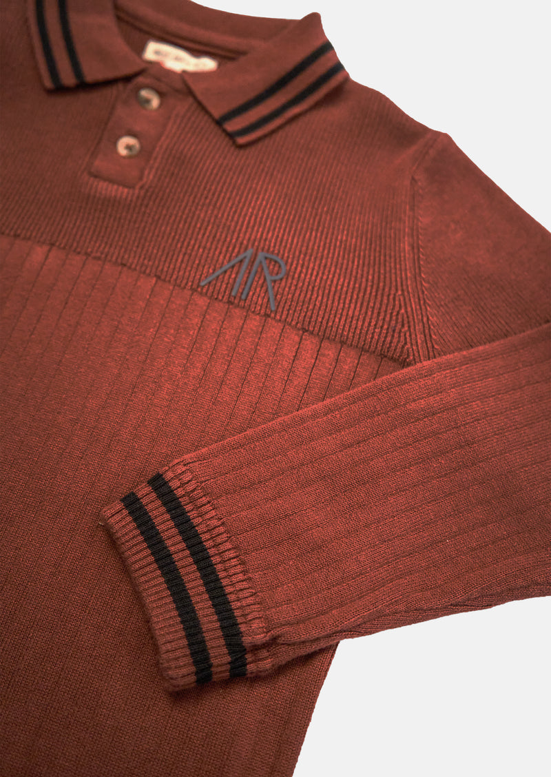 Finn Knit Rib Long Sleeve Polo