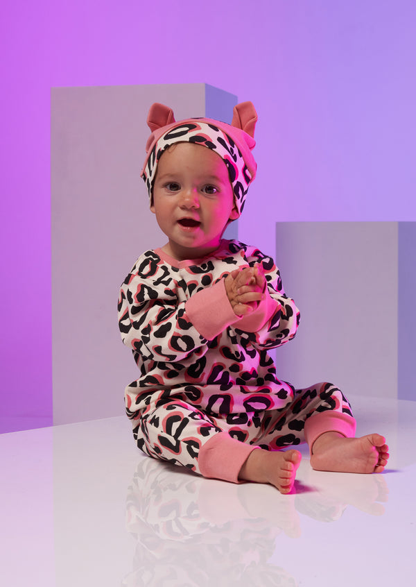 Mable Animal Zip Front Onsie with Hat