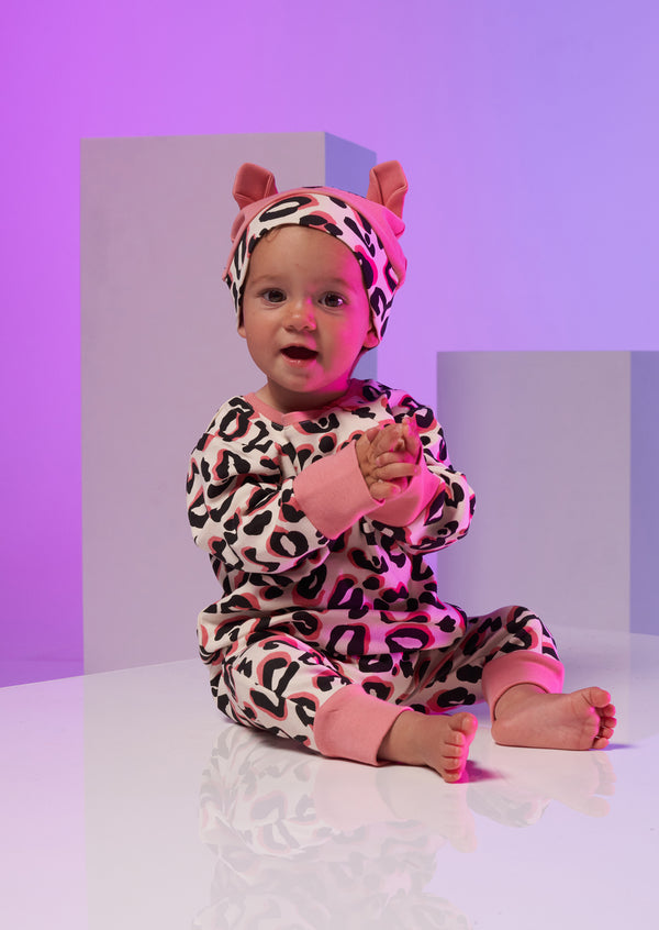 Mable Animal Zip Front Onsie with Hat