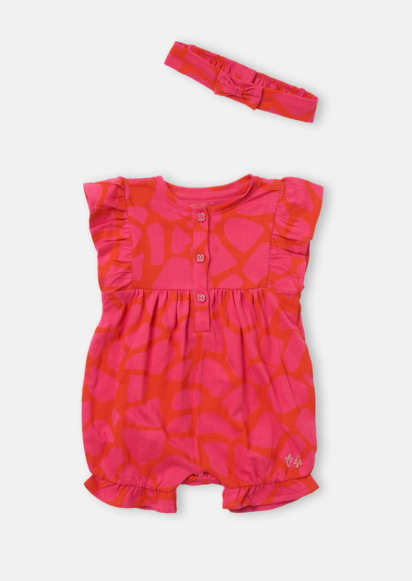 Minnie Giraffe Print Romper