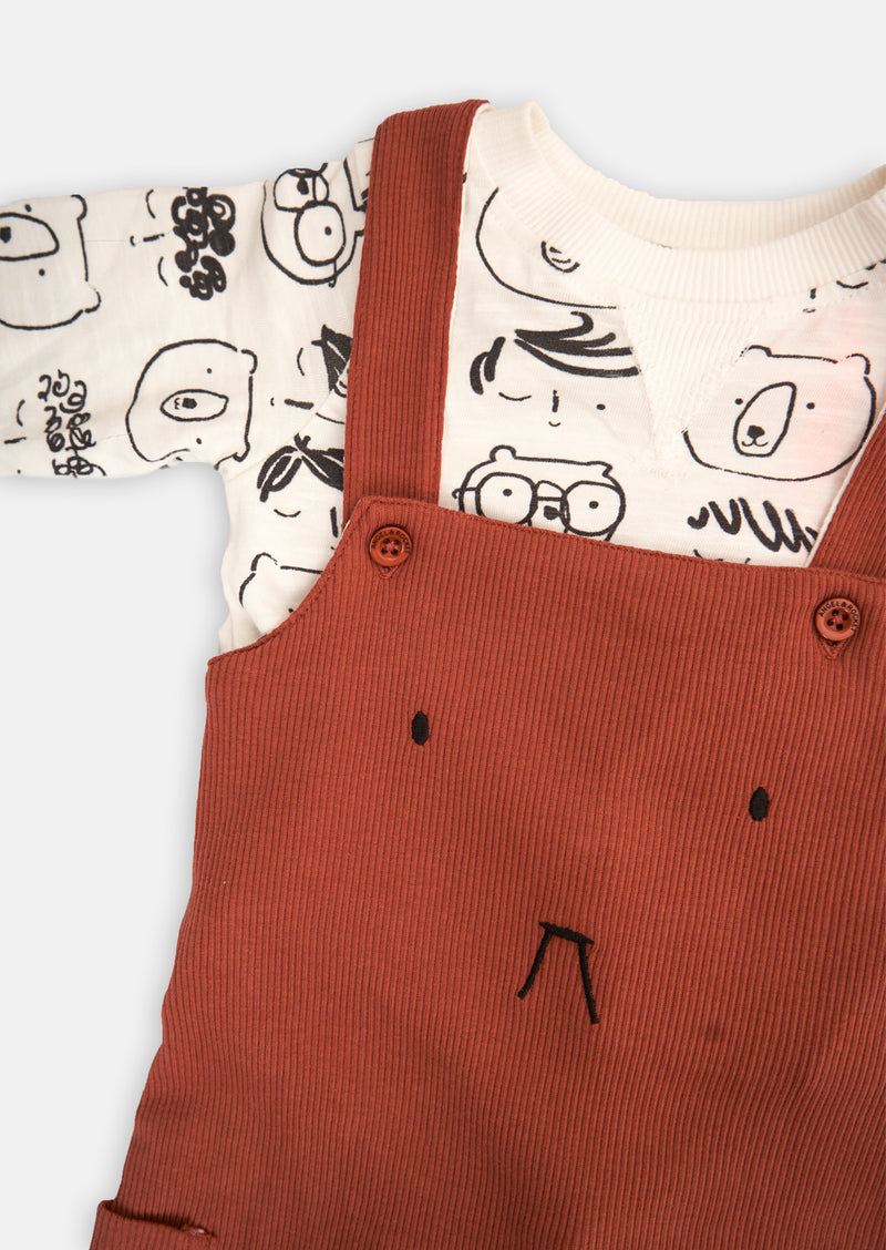 Buzzy Dungaree with Long Sleeve T-Shirt