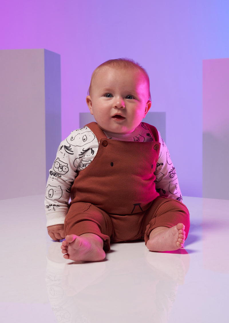 Buzzy Dungaree with Long Sleeve T-Shirt